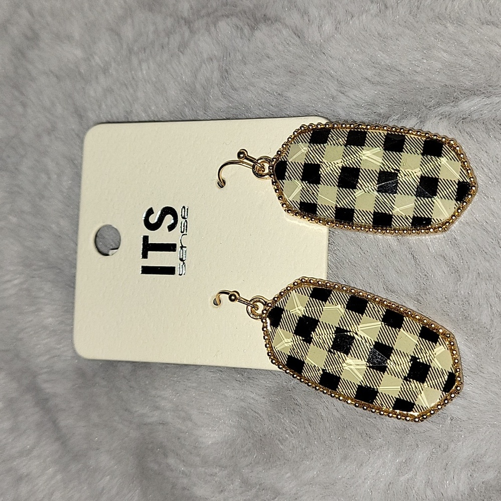 NEW Plaid earrings black/white
